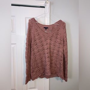 Pink American eagle knit sweater